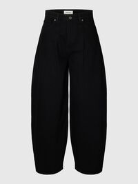 HIGH WAISTED BARREL FIT JEANS, Black Denim, highres