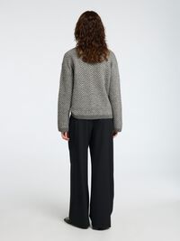 SILDEBEN ULDBLANDING STRIKTRØJE, Medium Grey Melange, highres