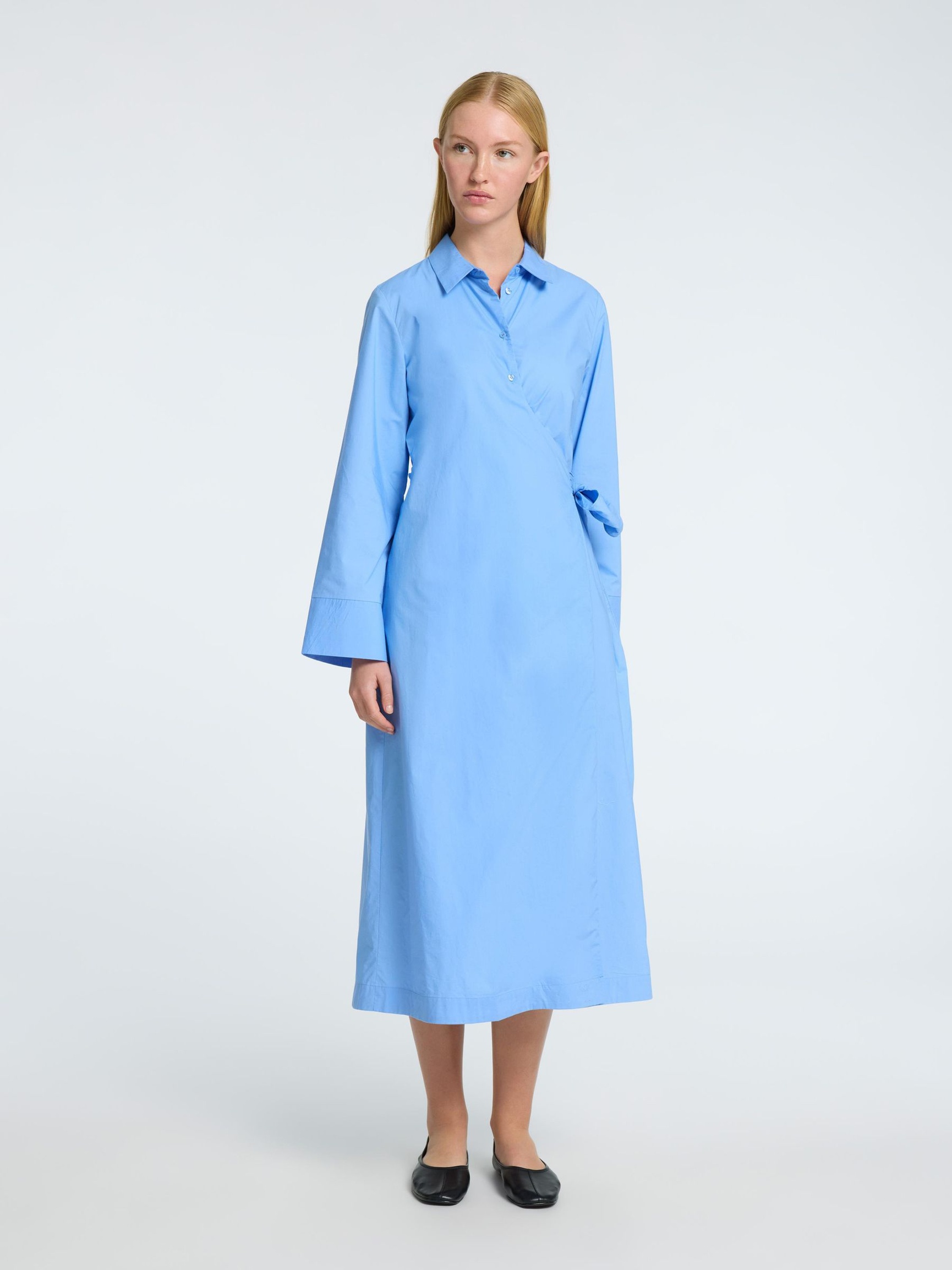 TAILLEUR ROBE CACHE-CŒUR, Cornflower Blue, highres