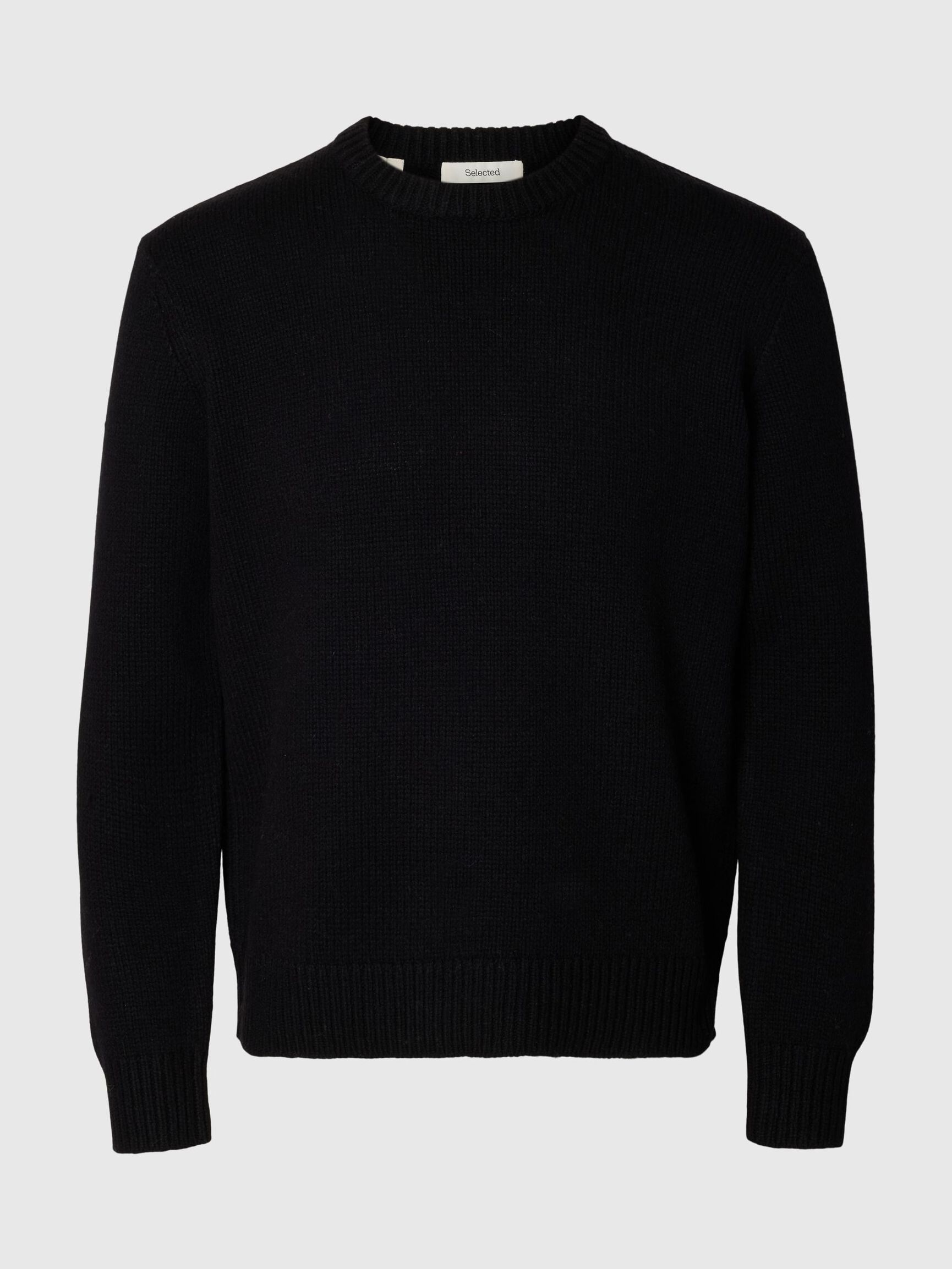 WOOL BLEND RELAXED FIT JUMPER, Black, highres