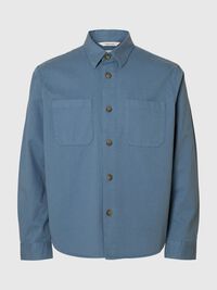 REGULAR FIT TWILL OVERSHIRT, Blue Mirage, highres