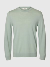 MAGLIONE GIROCOLLO, Aqua Gray, highres