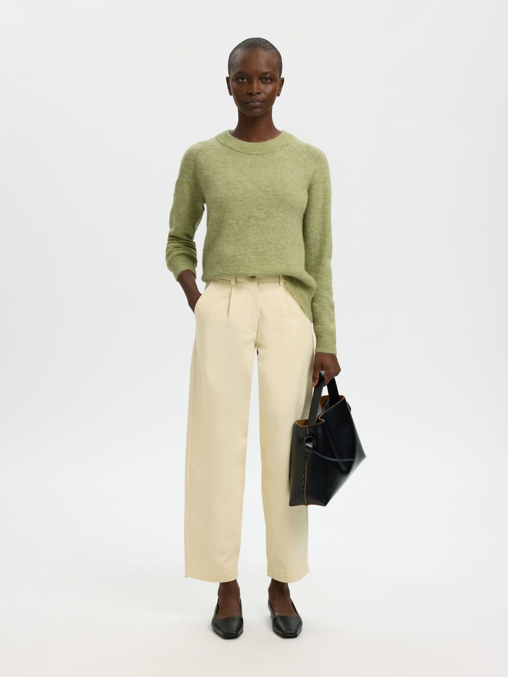 WOOL BLEND JUMPER, Lint, highres