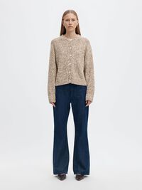 BIOBAUMWOLL STRICKJACKE, Cloud Dancer, highres