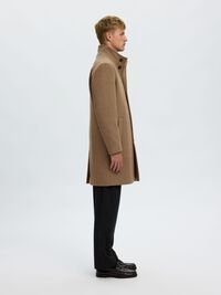 LONG WOOL-BLEND COAT, Fallen Rock, highres