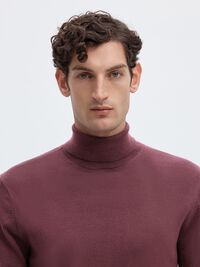 100% MERINO WOOL TURTLENECK, Tawny Port, highres