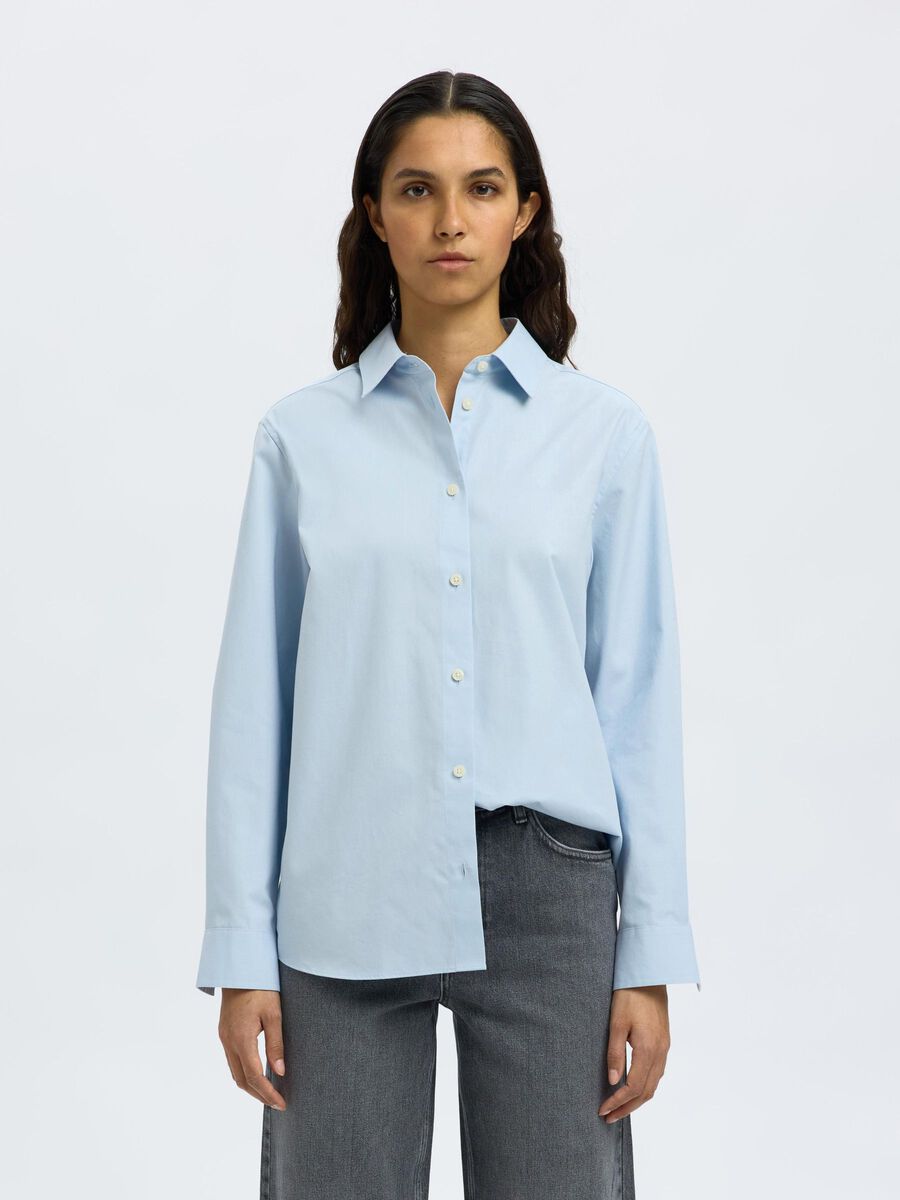 Selected KATOEN RELAXED FIT OVERHEMD, Cashmere Blue, highres - 16098133_CashmereBlue_003.jpg
