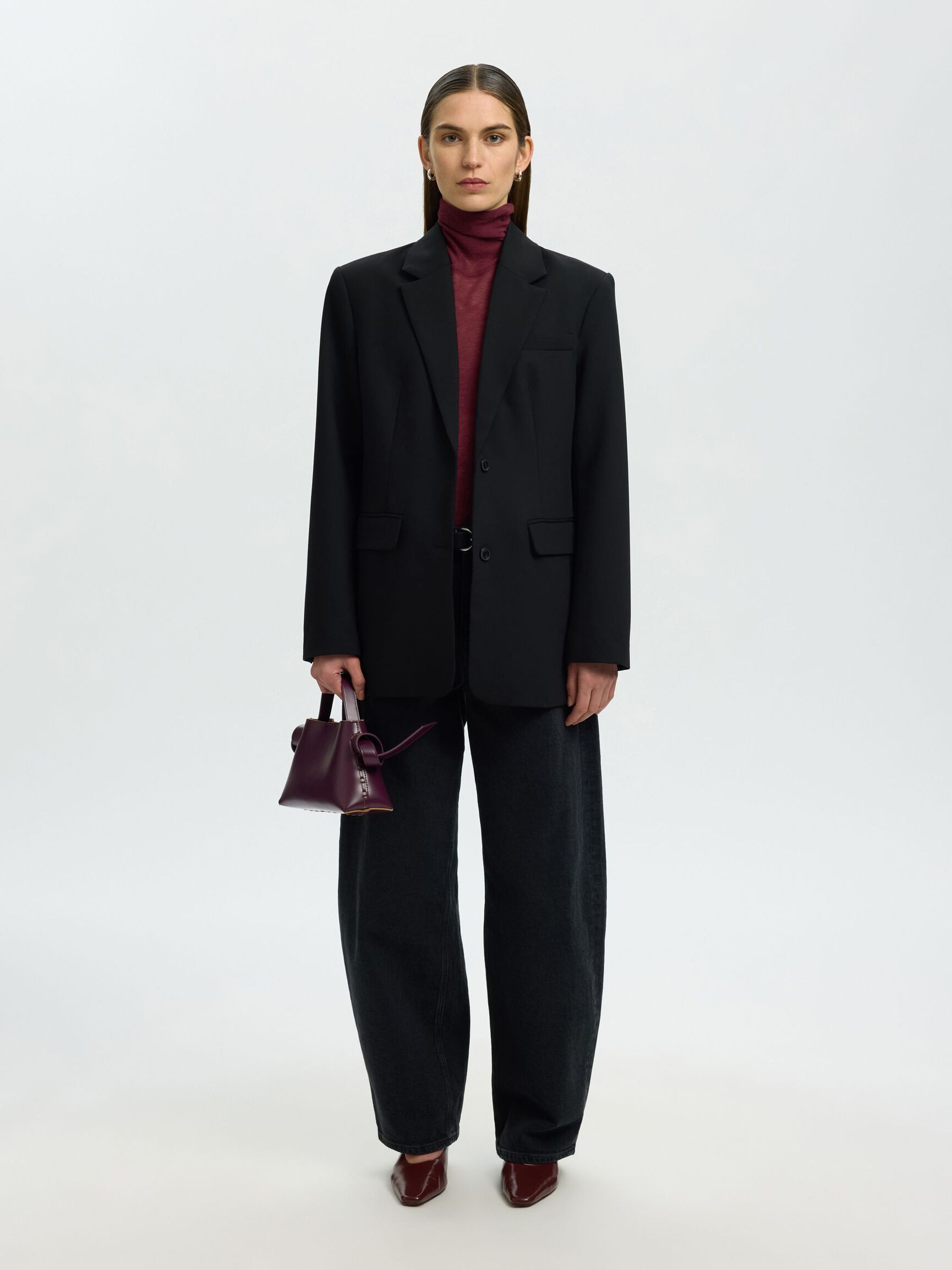 MERINO WOOL TURTLENECK, Tawny Port, highres