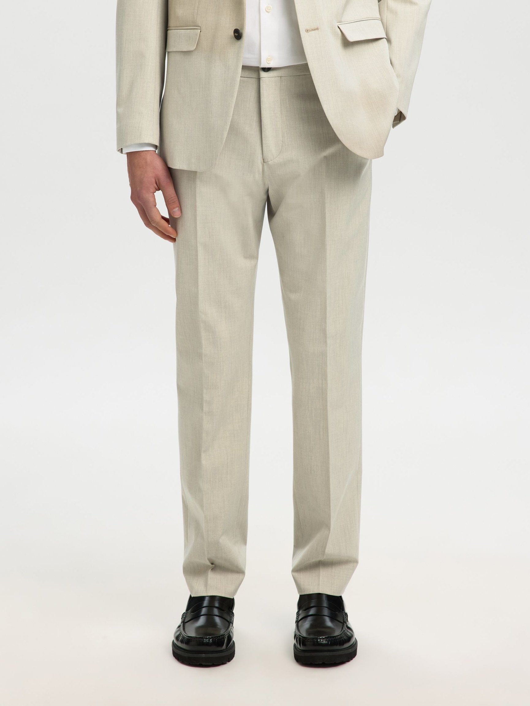 175 SLIM FIT TROUSERS, Oatmeal, highres