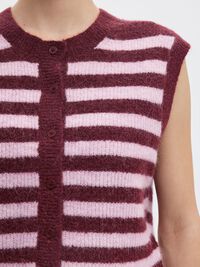 WOOL BLEND  KNITTED VEST, Tawny Port, highres