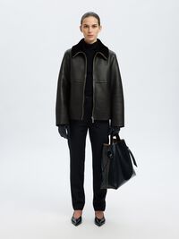 LAMMFELL LEDERJACKE, Black, highres