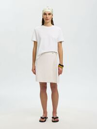 WRAP MINI SKIRT, Sandshell, highres