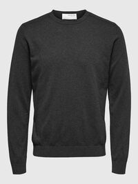 LONG-SLEEVED KNITTED JUMPER, Antracit, highres