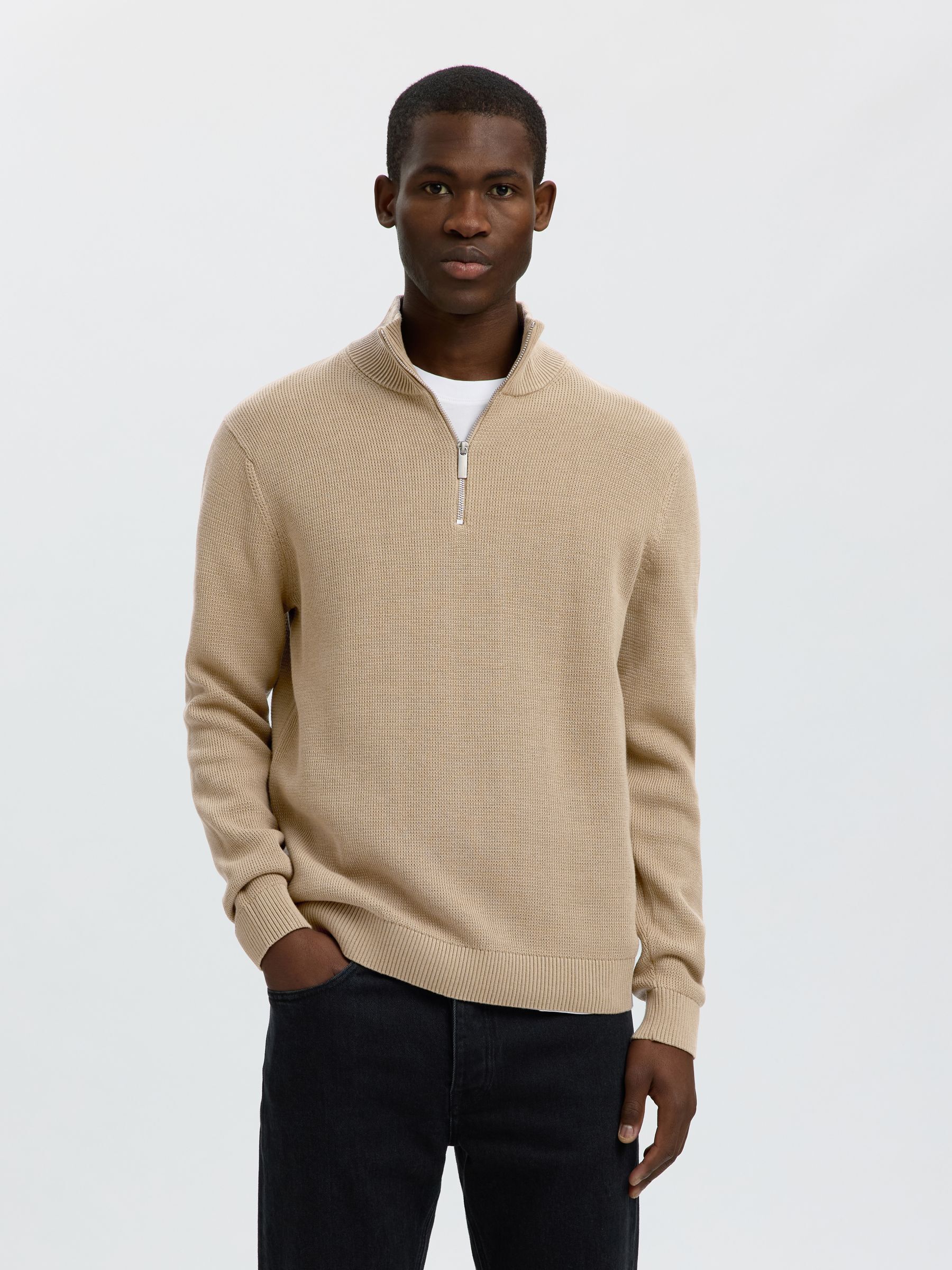 HALF-ZIP JUMPER, Kelp, highres