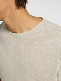 LINNEN T-SHIRT, Oatmeal, highres