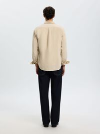 COTTON  CORDUROY SHIRT, Silver Birch, highres
