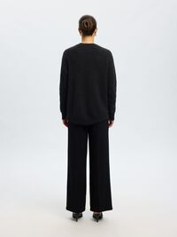 MANCHES LONGUES PULL EN MAILLE, Black, highres