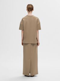 MOCK NECK T-SHIRT, Greige, highres