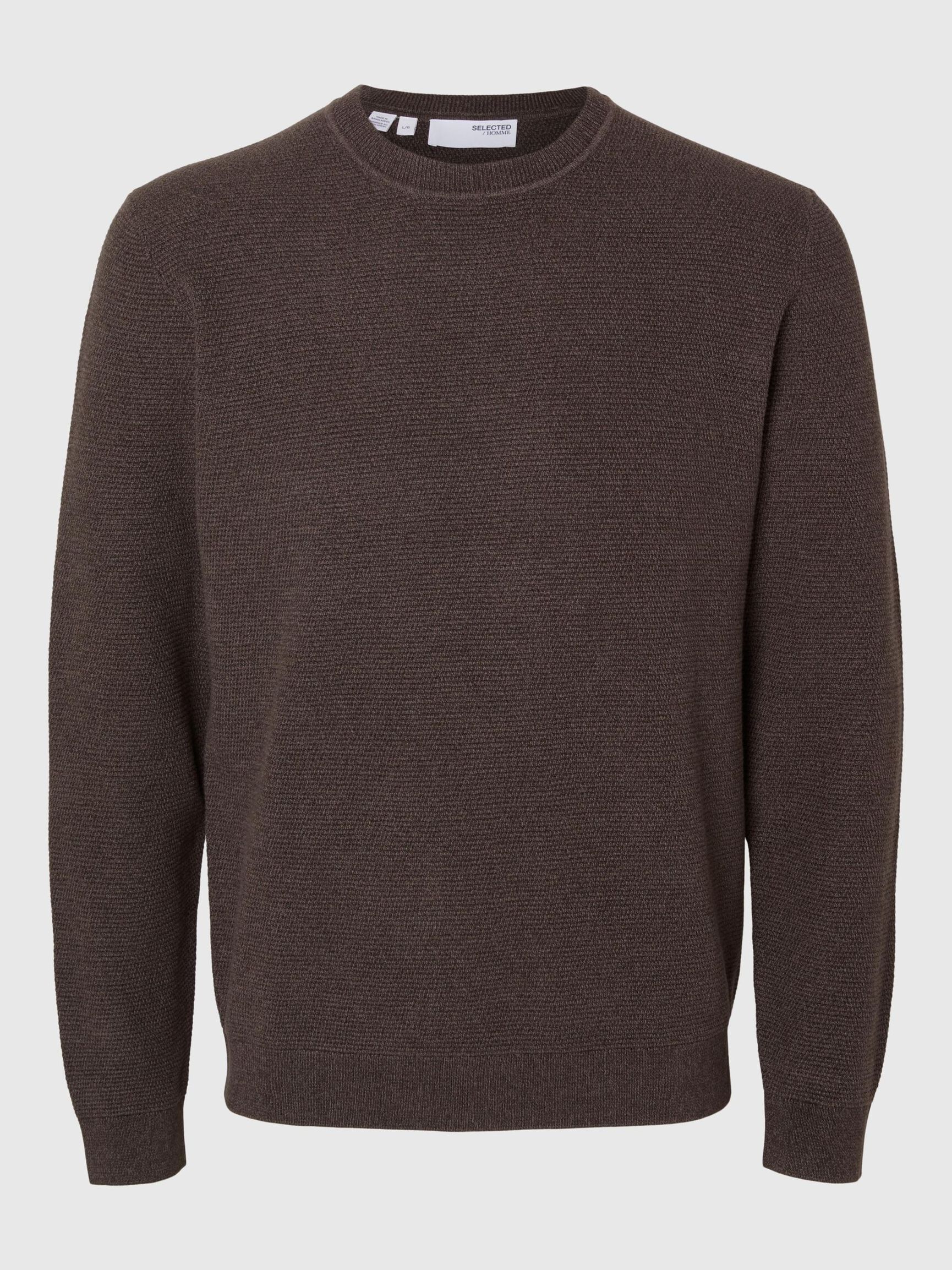 100% COTTON CREWNECK JUMPER, Chocolate Torte, highres