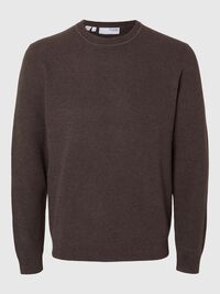 100% COTTON CREWNECK JUMPER, Chocolate Torte, highres