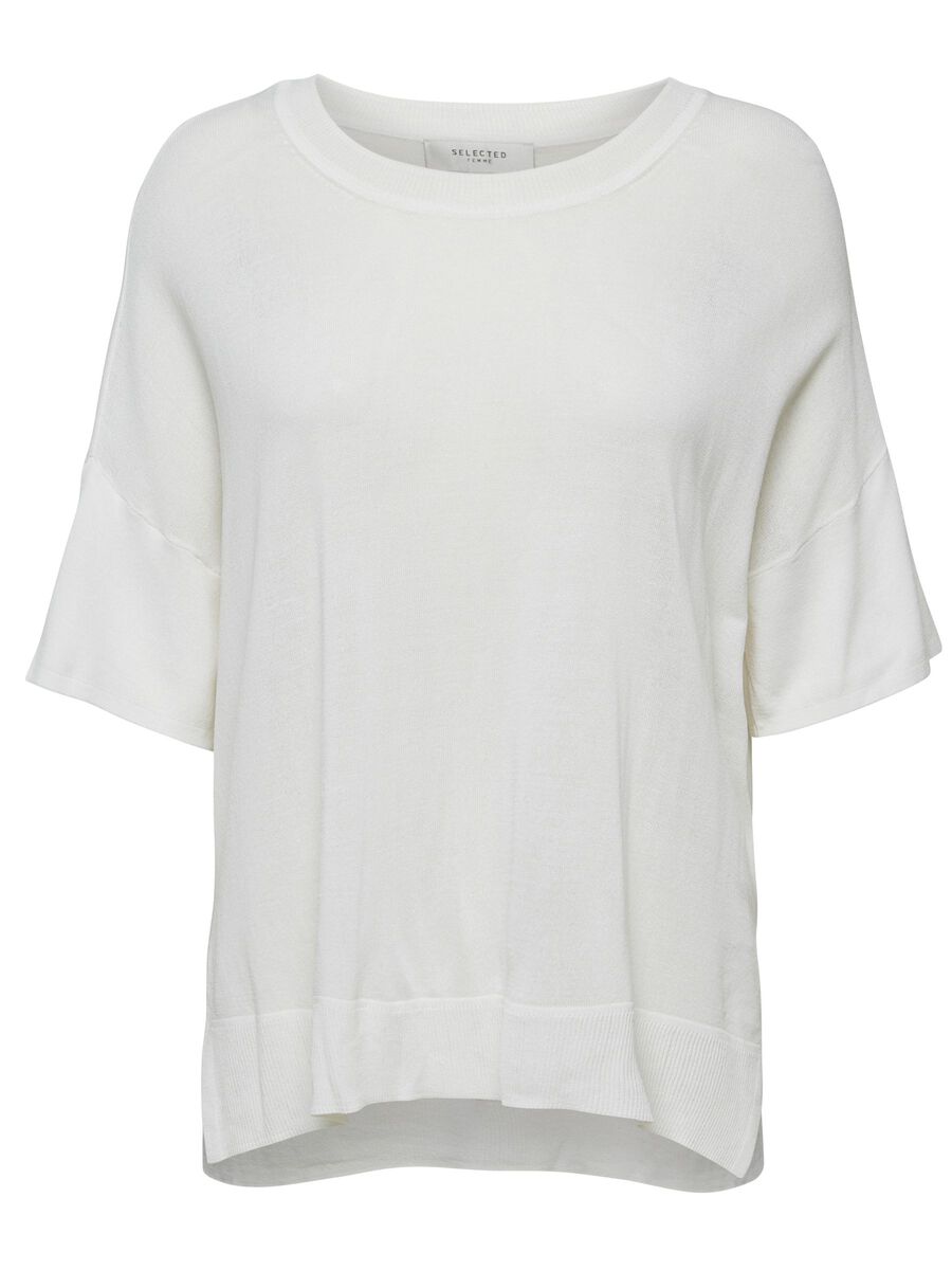 Selected LOOSE FIT VISKOSEMIX T-SHIRT, Snow White, highres - 16050217_SnowWhite_001.jpg