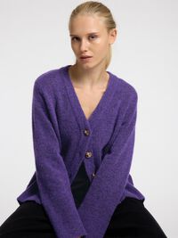 LOOSE FIT WOOL BLEND CARDIGAN, Liberty, highres