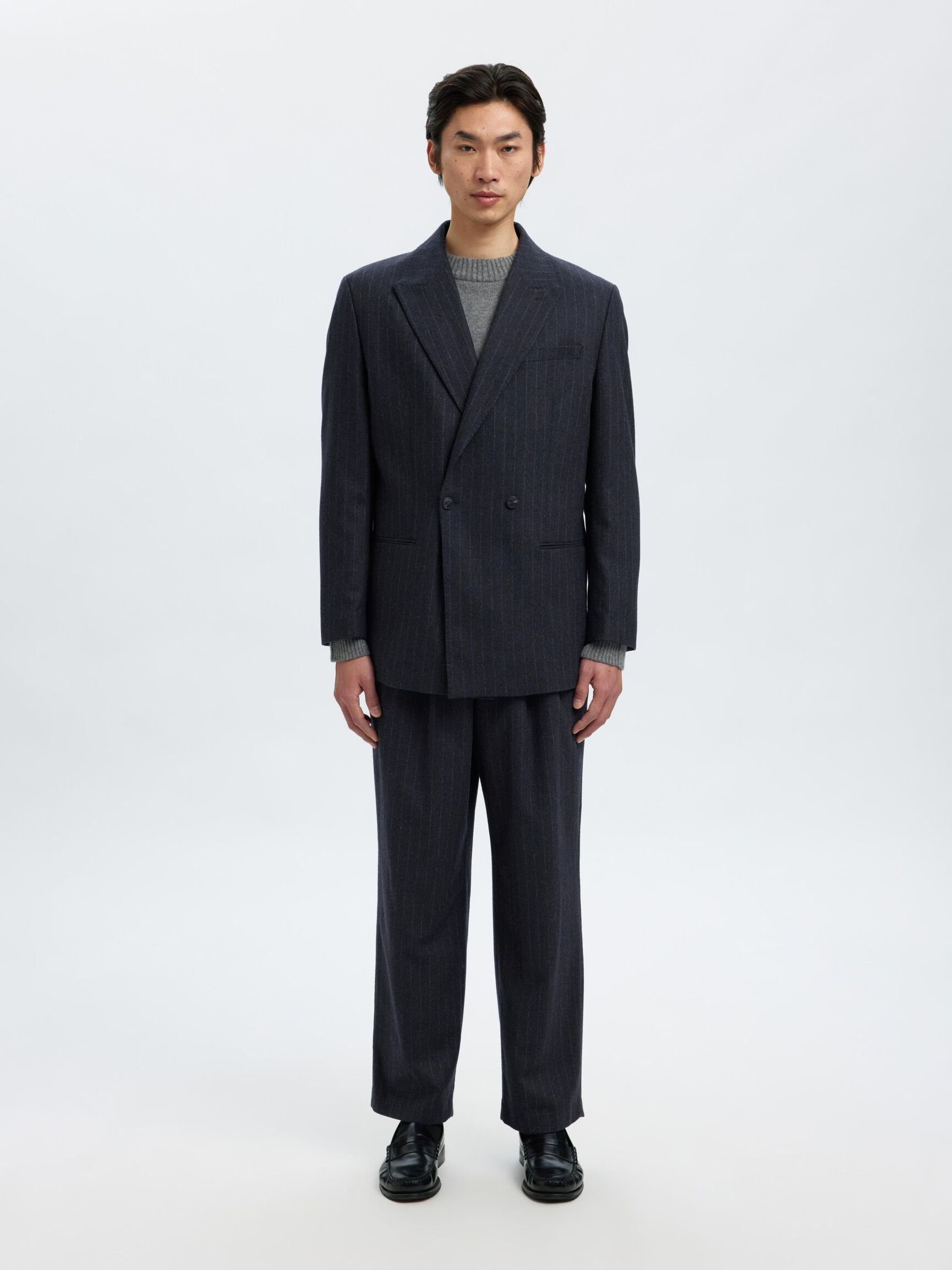WOLLMIX ZWEIREIHIGER BLAZER, Dark Navy, highres