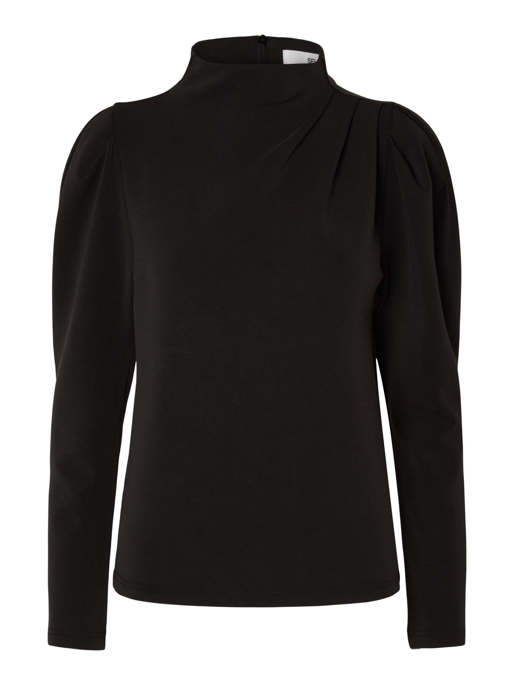 DRAPED TOP, Black, highres