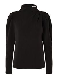 DRAPED TOP, Black, highres