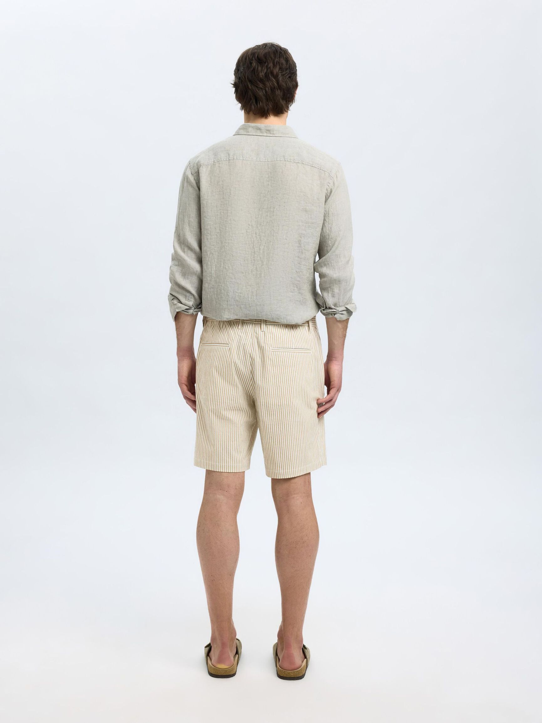 SEERSUCKER SHORTS, Kelp, highres
