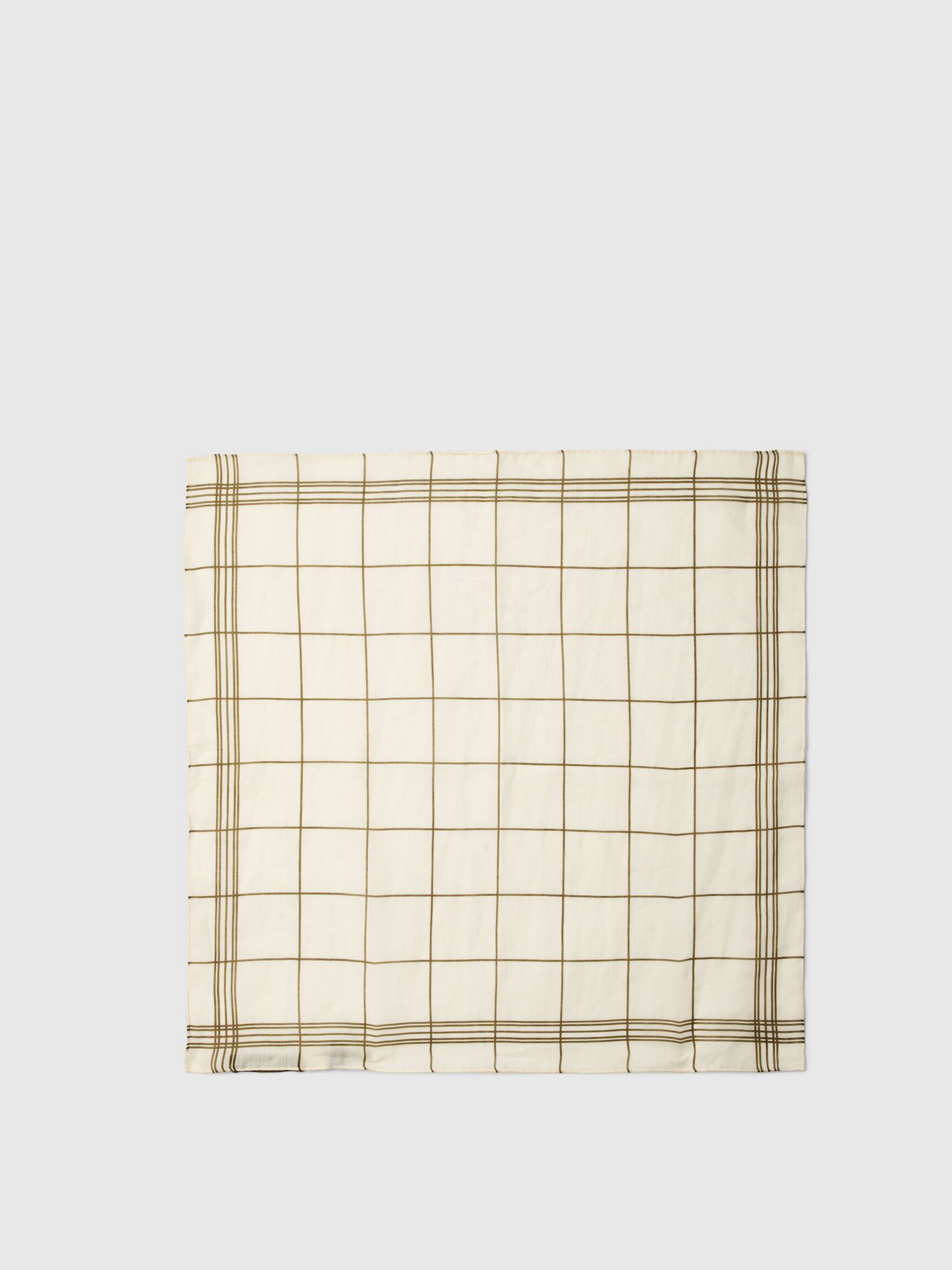 LINEN SCARF, Egret, highres
