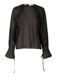 GEDETAILLEERD SHIRT MET LANGE MOUWEN, Black, highres