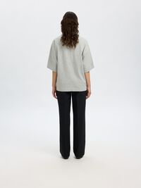BASIC T-SHIRT IN OVERSIZE, Light Grey Melange, highres