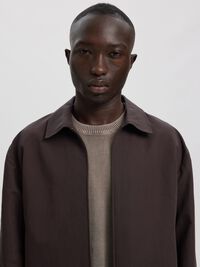 LINEN BLEND OVERSHIRT, Licorice, highres