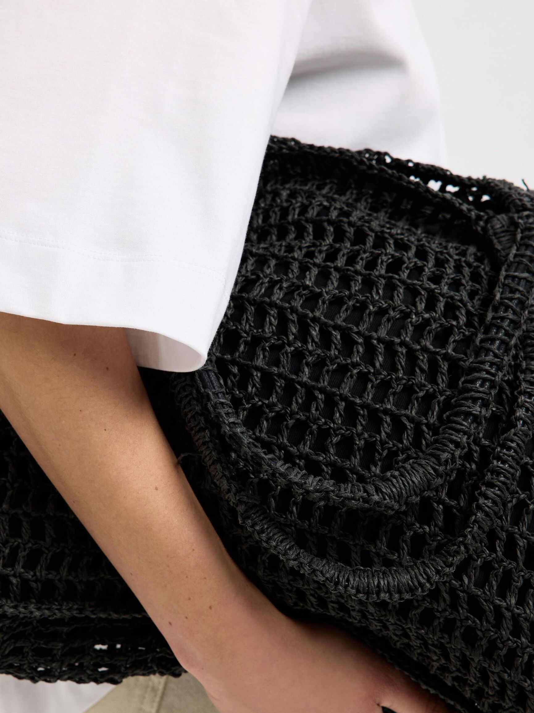 PAILLE CABAS, Black, highres
