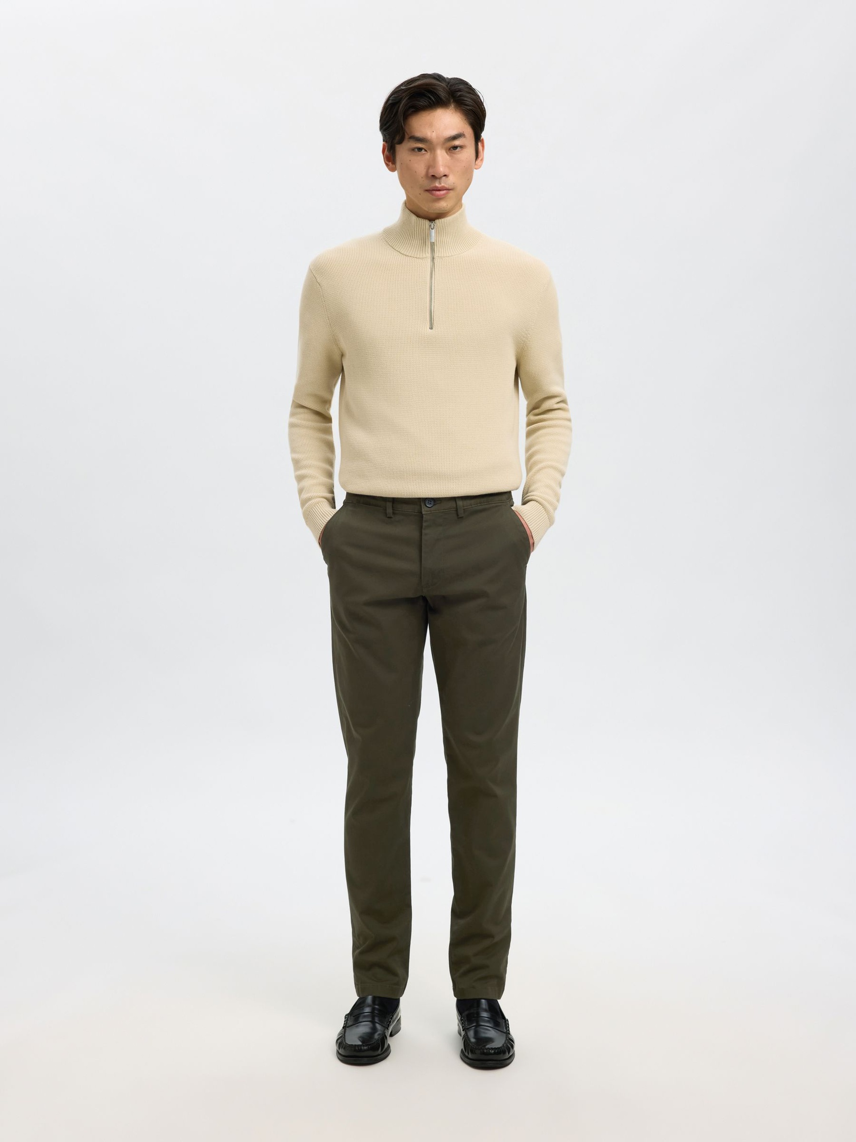 175 SLIM FIT FLEX CHINO, Forest Night, highres