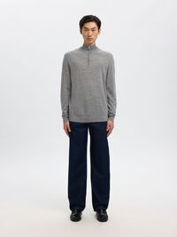 MAGLIONE A MEZZA CERNIERA, Medium Grey Melange, highres