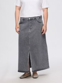 JEANS MIDIROCK, Light Grey Denim, highres