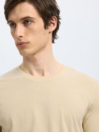 3-PACK COTTON T-SHIRT, Oatmeal, highres