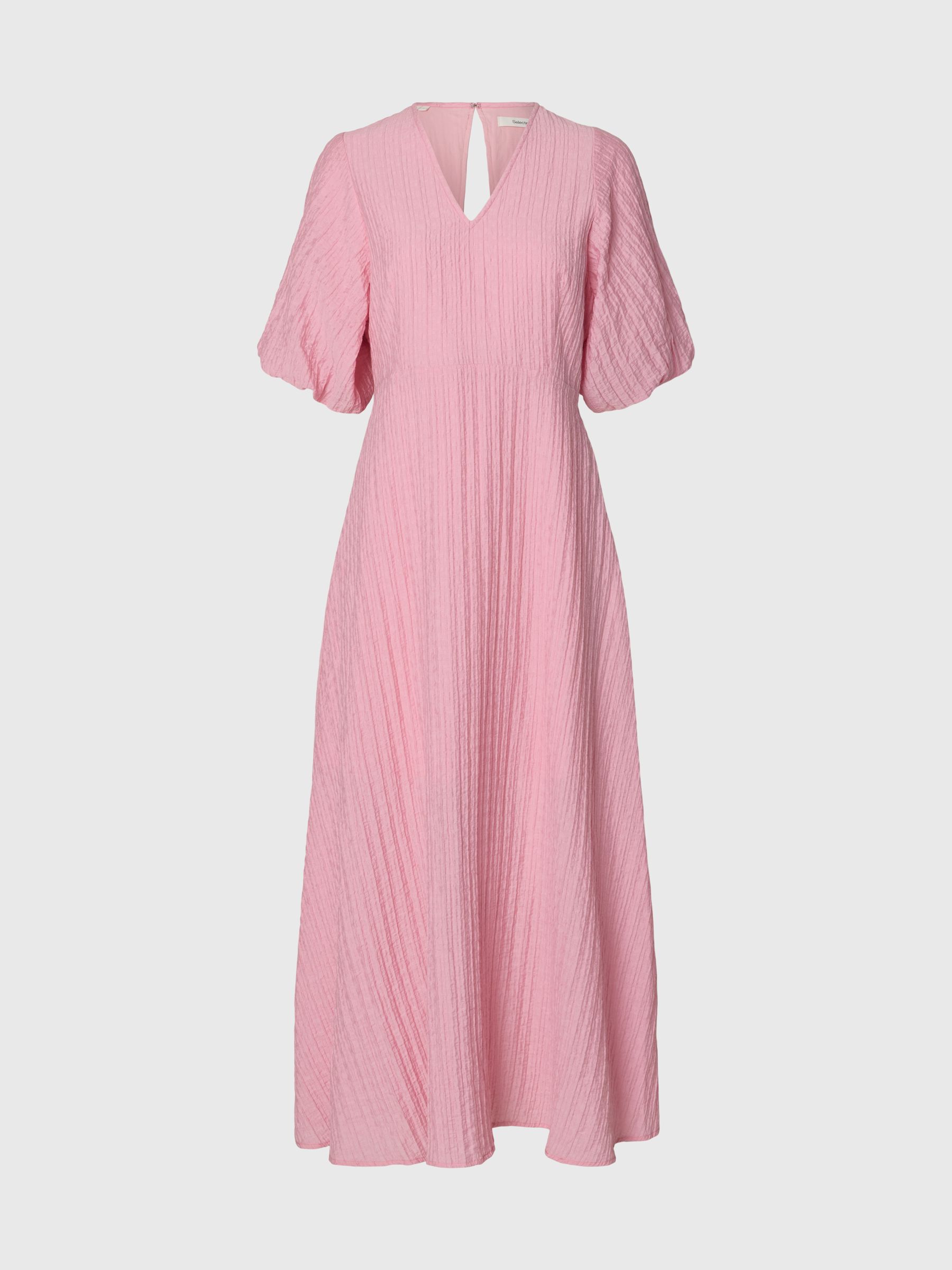 BALLOON SLEEVE MAXI DRESS, Bleached Mauve, highres
