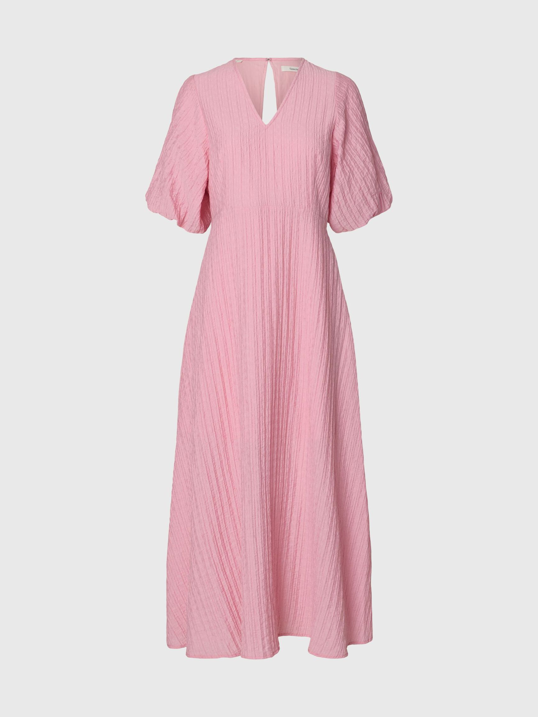 BALLOON SLEEVE MAXI DRESS, Bleached Mauve, highres