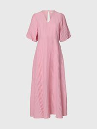 BALLOON SLEEVE MAXI DRESS, Bleached Mauve, highres