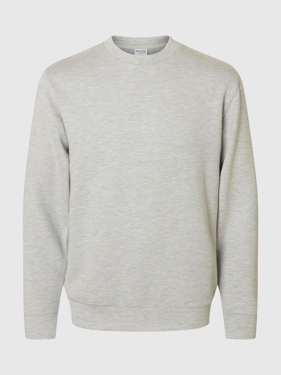 Selected VISCOSE BLEND SWEATSHIRT, Light Grey Melange, highres - 16092573_LightGreyMelange_001.jpg