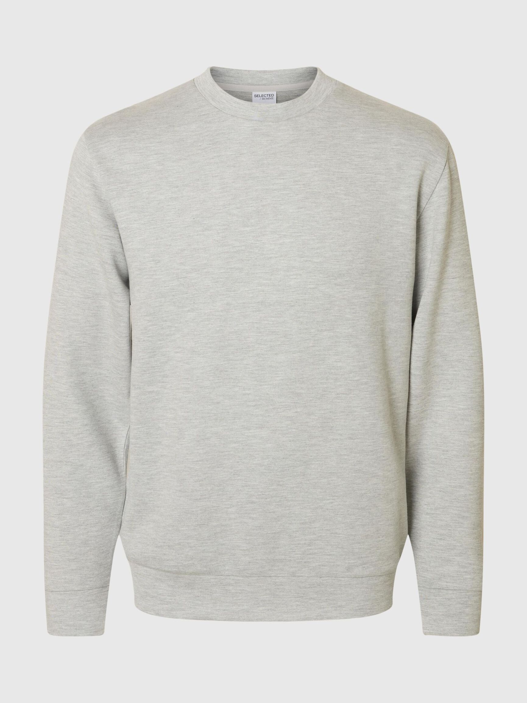VISCOSE BLEND SWEATSHIRT, Light Grey Melange, highres