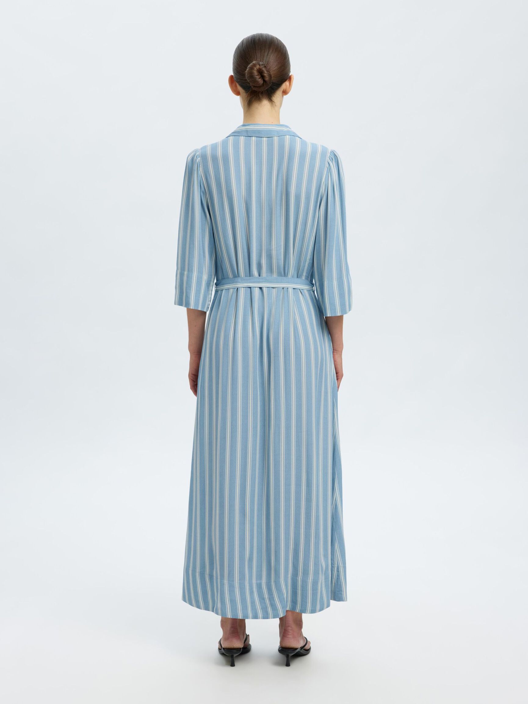 VISCOSE MAXI JURK, Dusty Blue, highres