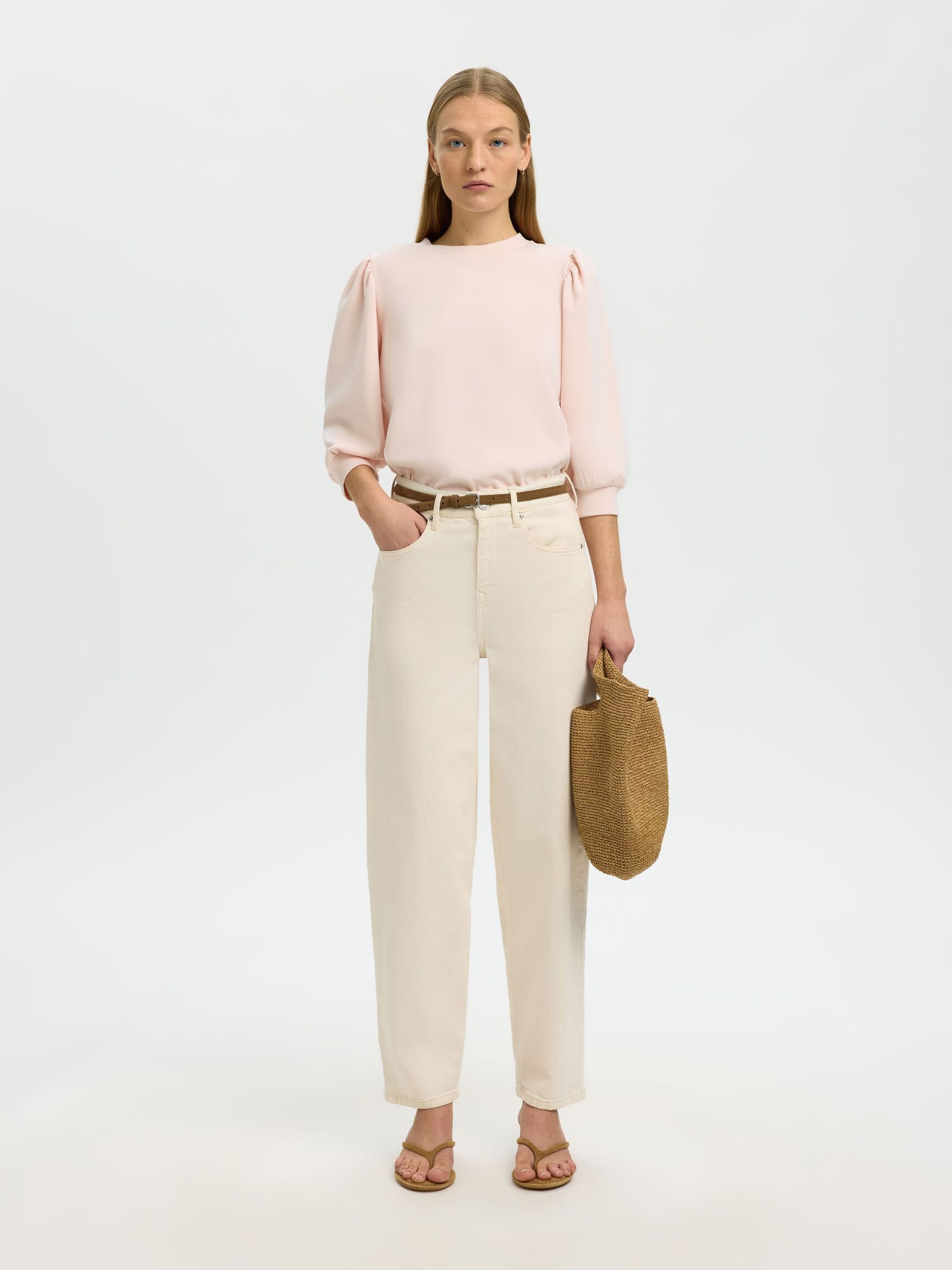 PUFF SLEEVE SWEATSHIRT, Pale Dogwood, highres