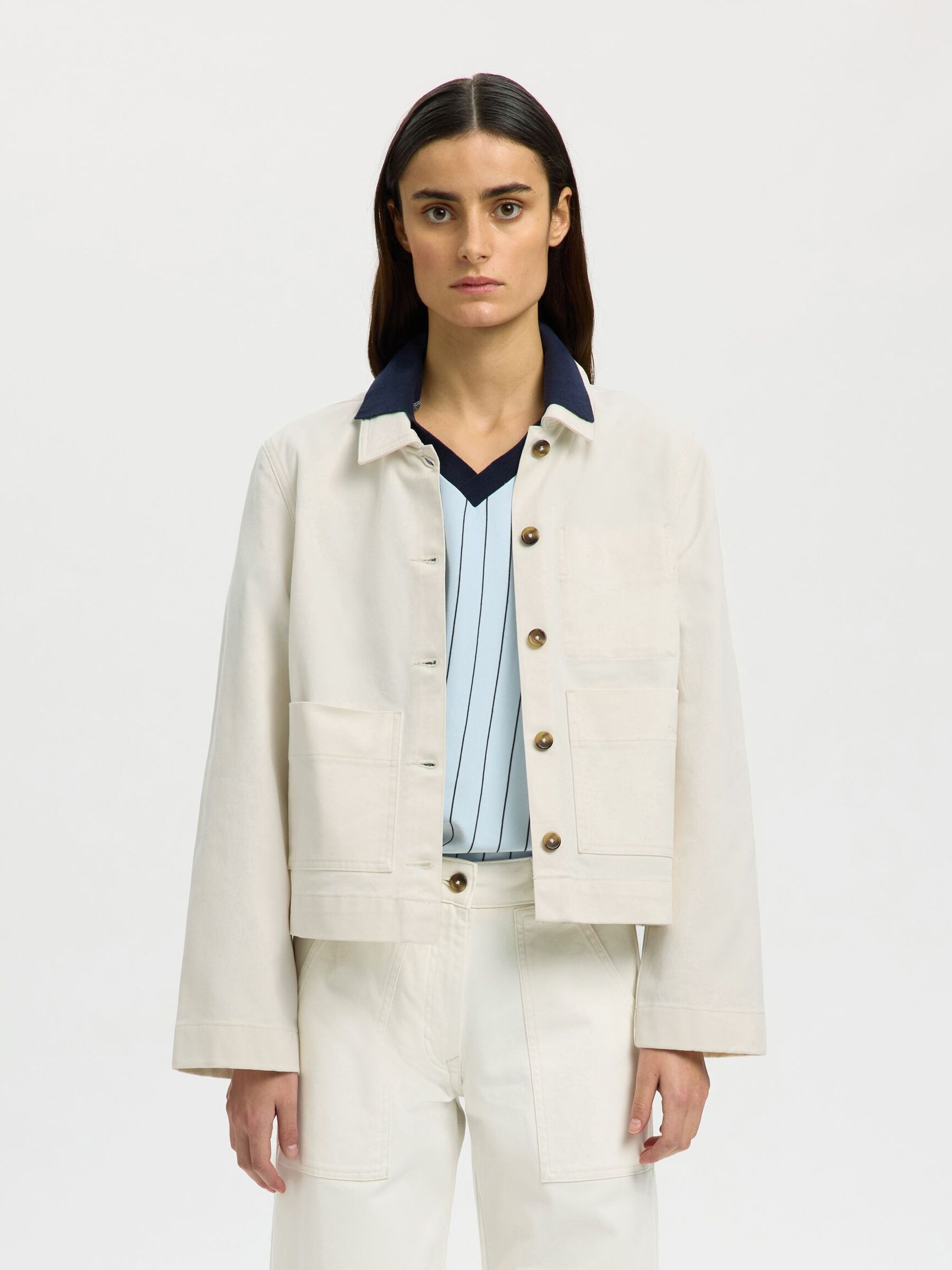 RELAXED FIT  JACKET, Egret, highres