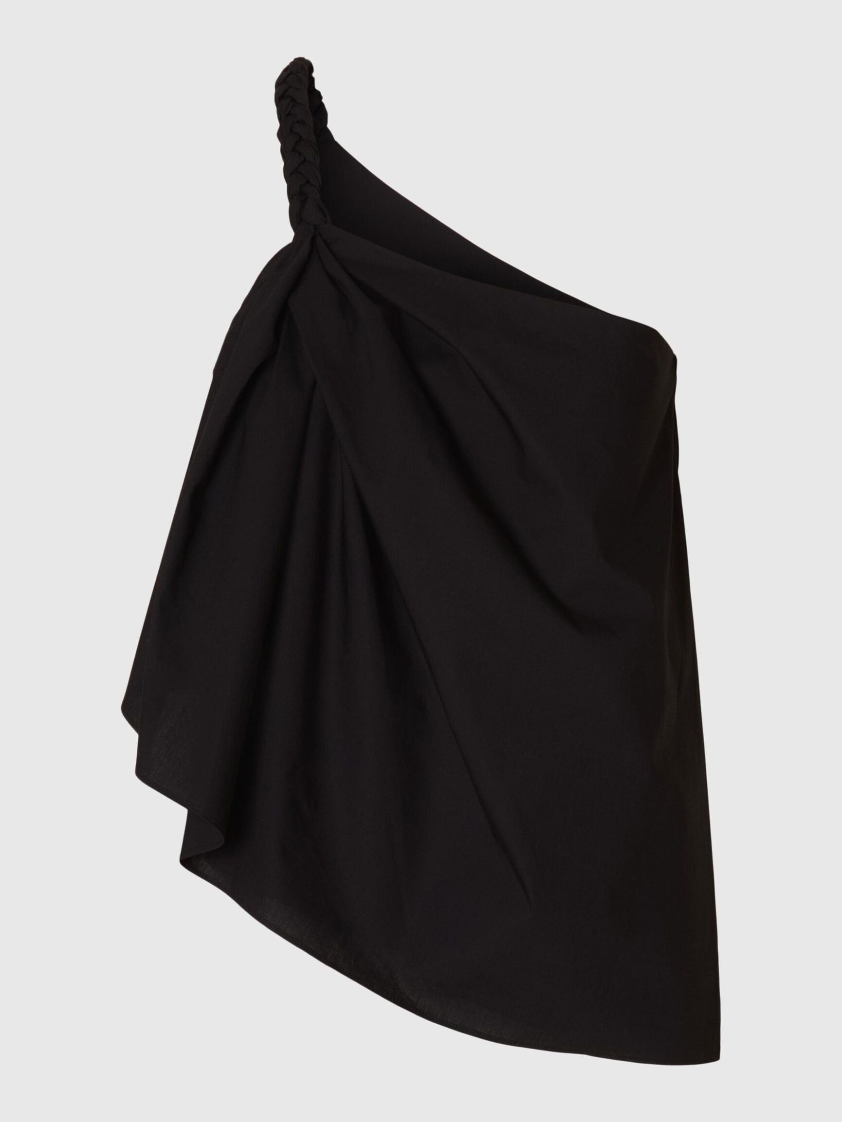 GEVLOCHTEN ONE-SHOULDER TOP, Black, highres