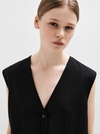 OVERSIZED VEST, Black, highres
