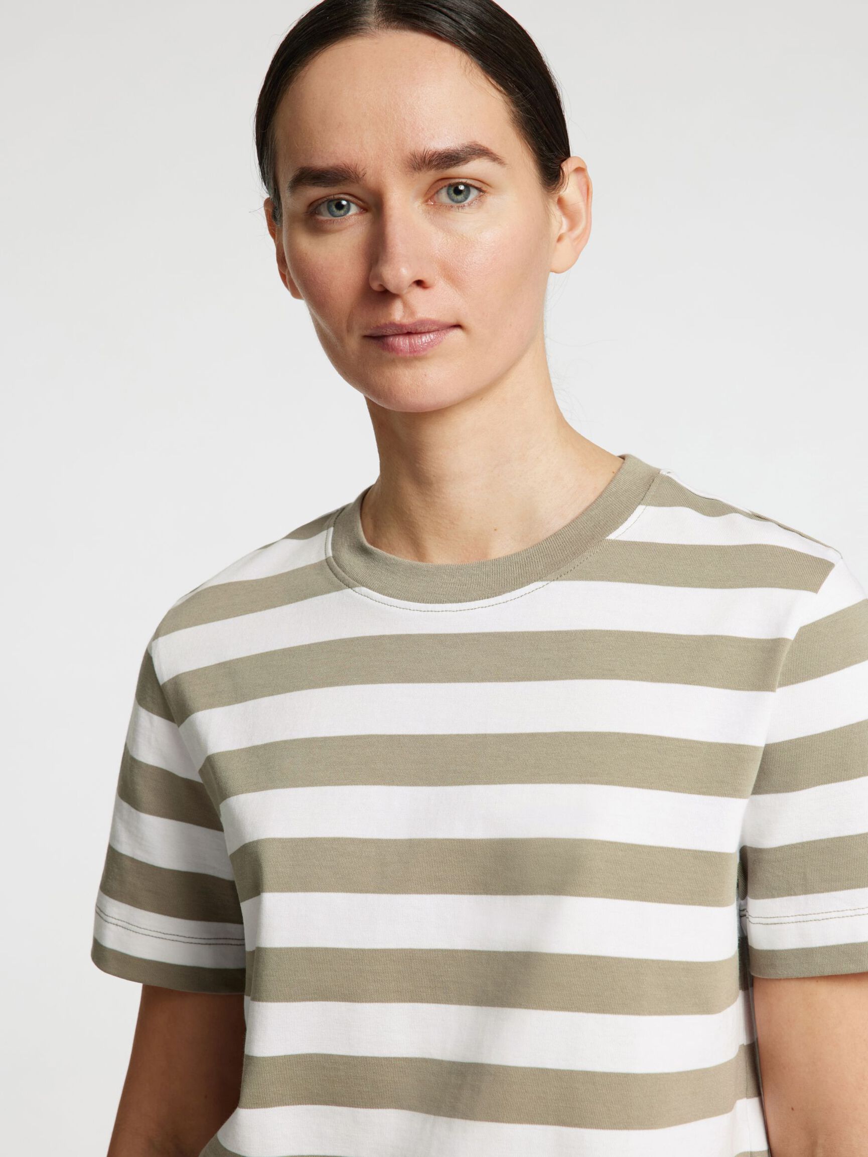 STRIPED BOXY FIT T-SHIRT, Vetiver, highres